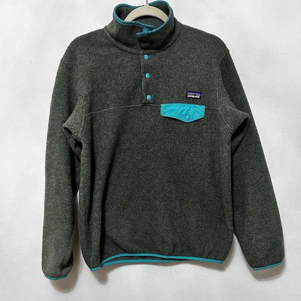 Patagonia snap T fleece pullover blue